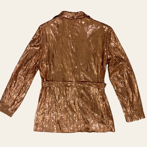 NWT CULPOS X INC Sequin Blazer / Color: Rose Gold / Medium - Picture 5 of 5